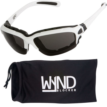 Picture of WYND Blocker Motorcycle Riding Glasses Extreme Sports Wrap Sunglasses, White, Smoke