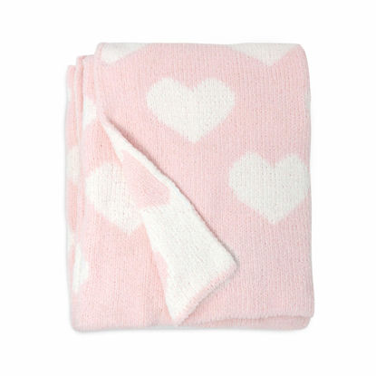 Picture of Living Textiles Pink Hearts Chenille Soft Baby Blanket Reversible Premium Cozy Fabric for Best Comfort - for Infant,Toddler,Newborn,Nursery,Girl,Throw,Crib,Stroller,Gift, Pink Hearts 40x30