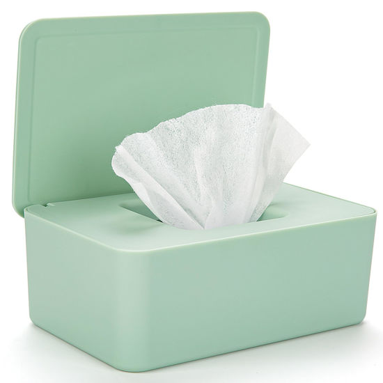 Picture of Baby Wipes Dispenser, Wipes Dispenser Baby Wipe Holder,Keeps Wet Tissue Fresh, Non-Slip Wipes Case, Flushable Wipe Container with Sealing Design Lid