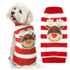 Picture of DOGGYZSTYLE Dog Christmas Sweater Cute Striped Reindeer Xmas Pet Clothes Holiday Puppy Cat Costume New Year Gifts for Small Medium Large Dogs Jumpers (L, Red White Stripe Reindeer)