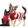 Picture of DOGGYZSTYLE Dog Christmas Sweater Cute Striped Reindeer Xmas Pet Clothes Holiday Puppy Cat Costume New Year Gifts for Small Medium Large Dogs Jumpers (L, Red White Stripe Reindeer)