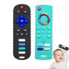 Picture of YAPROMO Baby Teething Toys,Reomte Teether Toys, Silicone Chew Toy for Babies 18+ Months, Remote Control Shape Teething Toys, Early Educational Toy BPA Free & Refrigerator Safe (Black01&Green02)