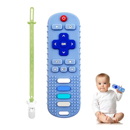 Picture of YAPROMO Baby Teething Toys,Reomte Teether Toys, Silicone Chew Toy for Babies 18+ Months, Remote Control Shape Teething Toys, Early Educational Toy BPA Free & Refrigerator Safe (Blue)