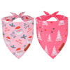Picture of ADOGGYGO Pink Christmas Dog Bandana, Santa Christmas Tree Dog Scarf, Adjustable Fit Pink Dog Christmas Bandanas for Medium Large Dogs Pets (Large, Christmas)