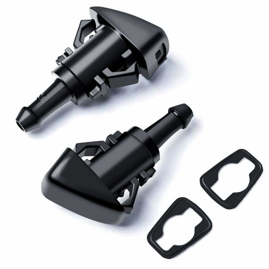Picture of OTUAYAUTO Front Windshield Washer Nozzles - Replacement for Chrysler, Dodge, Jeep, Ram - Replaces OEM #: 4805742AB, 4805742AC. 5113049AA, 55077460AA, 5303833AA, Premium Spray Jet Kit (pack of 2)