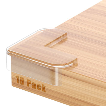 Picture of 18 Pack Corner Protectors Baby Proof Corners and Edges Protector, Extra Large Clear Table Corner Protectors for Baby Safety Guards Bumpers Cover Sharp Furniture, L Shape