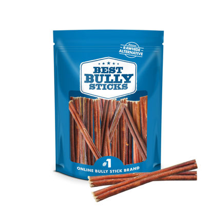 Picture of Best Bully Sticks 6 Inch Odor-Free Bully Sticks - 20 Count (Pack of 1) - Bulk Bag, Odorless 100% Natural Grass-Fed Beef, Easily Digestible, No Grain or Rawhide, Ideal for Big Breeds