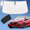 Picture of for Honda Civic 2016-2021 Sun Shade Sunshade Windshield Cover, 4-Layer Front Window Shade Custom Fit Civic Sedan, Coupe, Hatchback, LX, EX, EX-L, Sport,Touring, Si Sun Visor 240T Shade