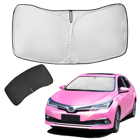Picture of for Toyota Corolla Sun Shade Sunshade Windshield Cover 4-Layers Front Window Shade for Corolla 2014-2019 Custom Fit Sun Visor Shades - 240T Retractable Shade Blocks UV Rays Car Accessories