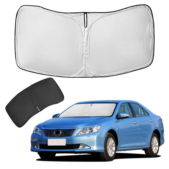 Picture of for Toyota Camry Sun Shade Sunshade Windshield Cover - 4 Layers Front Window Shade for Camry 2012-2017 Custom Fit Sun Visor - 240T Retractable Shade Blocks UV Rays Car Accessories