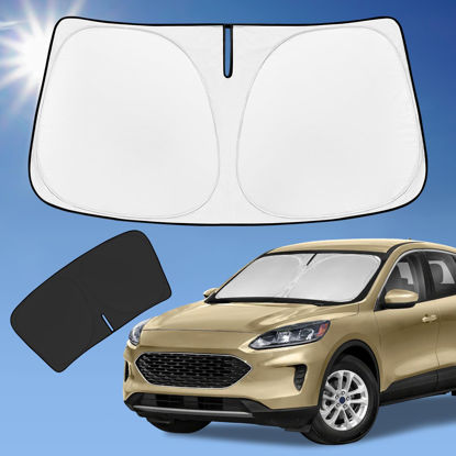 Picture of for Ford Escape 2020-2025 Sun Shade Sunshade Windshield Cover, 4-Layer Front Window Shade Custom Fit Escape S SE SE Sport Hybrid SEL Titanium Sun Visor 240T Shade Blocks UV Rays Car Accessories
