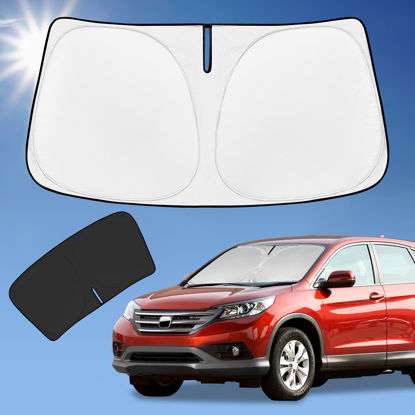 Picture of for Honda CR-V CRV 2012-2016 Sun Shade Sunshade Windshield Cover, 4-Layer Front Window Shade Custom Fit CR-V SUV, LX, EX, EX-L, EX-L Navi,Touring Sun Visor 240T Fabric Shade Sun Protection