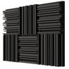 Picture of TroyStudio Thick Acoustic Foam Panels, 12 X 12 X 2 Inches 6 Pcs Broadband Sound Absorbing Foam, Dense Soundproof Padding Tile, Recording Studio Foam Absorber, Groove Decorative 3D Wall Ceiling Panel