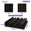 Picture of TroyStudio Thick Acoustic Foam Panels, 12 X 12 X 2 Inches 6 Pcs Broadband Sound Absorbing Foam, Dense Soundproof Padding Tile, Recording Studio Foam Absorber, Groove Decorative 3D Wall Ceiling Panel