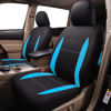 Picture of Flying Banner Car Seat Covers Front Seats Rear Bench Polyester car seat Protectors Easy installations Rear Bench Split Classic Man Lady Truck (Full Set - Low Back - Combo Pack, Black Mint Blue)