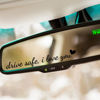 Picture of Miarita 3X Drive Safe, I Love You Black Rearview Mirror Decal, Vanity Mirror Stickers, Rear View Mirror Sticker, Car Mirror Stickers, Rear View Mirror Decor.