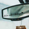 Picture of Miarita 3X Drive Safe, I Love You Black Rearview Mirror Decal, Vanity Mirror Stickers, Rear View Mirror Sticker, Car Mirror Stickers, Rear View Mirror Decor.