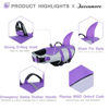 Picture of Queenmore Dog Life Jacket,Dog Life Vest for Swimming,Dog Shark Life Jacket with Rescue Handle,Adjustable Reflective Dog Life Preserver for Medium Dog,Purple M