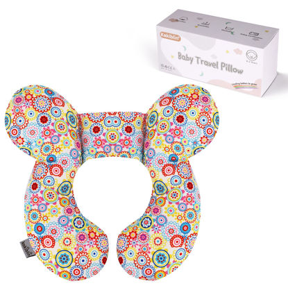 Picture of KAKIBLIN Baby Neck Pillow, Upgraded Baby Support Pillow,Baby Neck Support Pillow for Carseat, Newborn Neck Support for Car Seat,Pushchair,Travel (Flower)