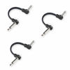 Picture of M MAKA Flat Low Profile Guitar Patch Cable 4 inch for Effects Pedals, 1/4 inch Right-Angle, Black, 3-Pack