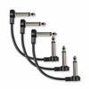 Picture of M MAKA Flat Low Profile Guitar Patch Cable 4 inch for Effects Pedals, 1/4 inch Right-Angle, Black, 3-Pack