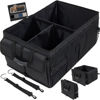 Picture of Gorilla Grip Large Capacity Sturdy Trunk Storage Organizer, Slip and Water Resistant Collapsible Organization Container for Car Sedan or SUV, Multi Compartment Container Box Vehicle Accessories, Black
