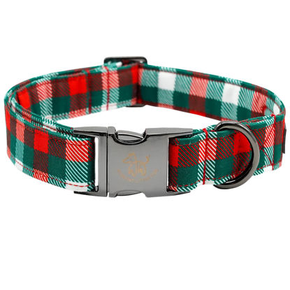 Picture of Elegant little tail Dog Collar, Christmas Gingerbread Man Print Pink Pet Collar Cute Dog Collars Male or Female Pet Gift Adjustable Dog Collar for Medium Dogs