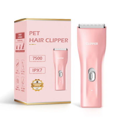 Picture of Dog Cat Home Hair Waterproof Clipper Portable Electric USB Rechargeable Pet Grooming Tools Low Noise Shaver Cordless Trimmer for Small and Large Pets