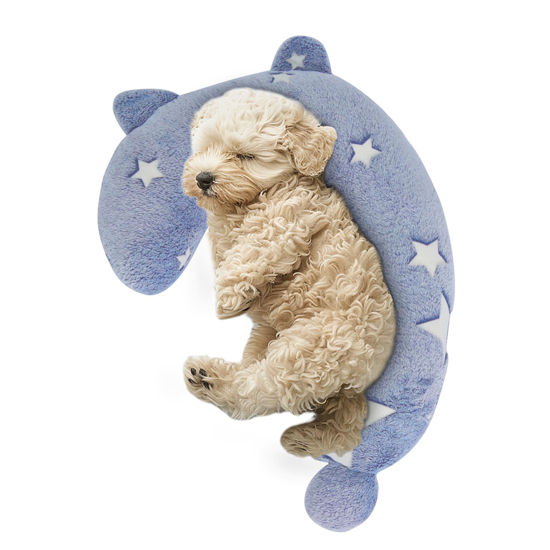 Picture of Dog Calming Pillow, Glow in The Dark Dog Put Head on, Soft Question Mark Pillows for Dogs, Kids, Adults, Washable Dog Bed Pillow, Cozy Dog Body Pillow Gifts (M Glow Blue)