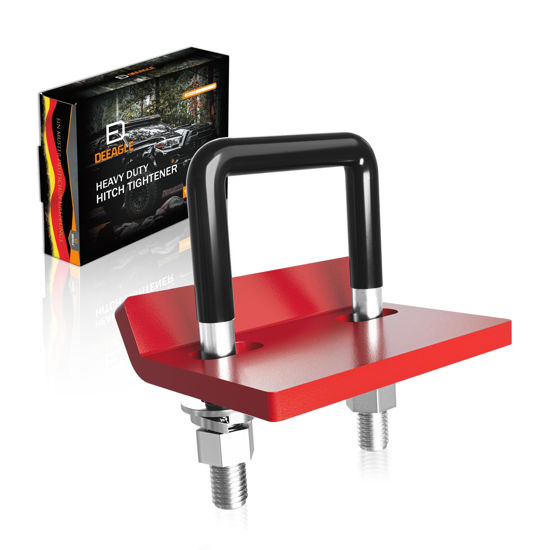 Picture of DEEAGLE Hitch Tightener Anti Rattle Stabilizer for 1.25" to 2" Trailer Hitches Reduce Movement On Hitch Mount Cargo Carrier Bike Rack Boat, RV Accessories, Black & Red