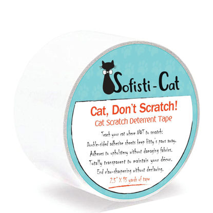 Picture of Sofisti-Cat Training Tape, Cat Tape for Furniture, Cat Scratch Deterrent for Furniture, Keep Cats from Scratching Furniture with Our Double -Sided Tape Cat Repellent