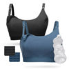 Picture of Momcozy Pumping Bra, Pumping Bra Hands Free 2 Pack Comfortable All Day Wear Pumping and Nursing Bra in One Holding Breast Pump for Spectra, Lansinoh, Medela