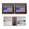 Picture of Ziciner Car Registration Insurance Holder, 2Pack Essential Auto Card Document Glove Box Organizer with Velcro Closure, Vehicle Interior Accessories Perfect for Most Car, Truck, SUV (Brown/Blue Flag)