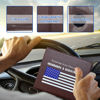 Picture of Ziciner Car Registration Insurance Holder, 2Pack Essential Auto Card Document Glove Box Organizer with Velcro Closure, Vehicle Interior Accessories Perfect for Most Car, Truck, SUV (Brown/Blue Flag)