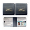 Picture of Ziciner Car Registration Insurance Holder, 2Pack Essential Auto Card Document Glove Box Organizer with Velcro Closure, Vehicle Interior Accessories Perfect for Most Car, Truck, SUV (Black/Gold Words)