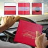 Picture of Ziciner Car Registration Insurance Holder, 2Pack Essential Auto PVC Card Document Glove Box Organizer with Velcro Closure, Universal Car Accessories for Men & Women (S-Gold/Red)
