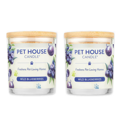 Picture of One Fur All, Pet House Candle-100% Plant-Based Wax Candle-Pet Odor Eliminator for Home-Non-Toxic and Eco-Friendly Air Freshening Scented Candles-Odor Eliminating Candle-(Pack of 2, Wild Blueberries)