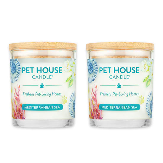 Picture of One Fur All, Pet House Candle-100% Plant-Based Wax Candle-Pet Odor Eliminator for Home-Non-Toxic and Eco-Friendly Air Freshening Scented Candles-Odor Eliminating Candle-(Pack of 2, Mediterranean Sea)