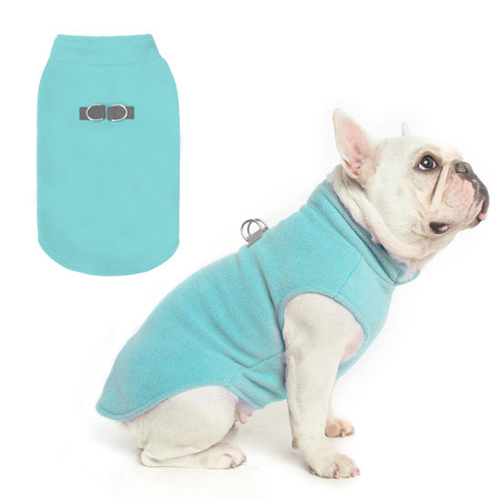 Picture of BEAUTYZOO Dog Fleece Vest Sweater Winter Jacket for Small and Medium Dogs with D-Ring Leash Cold Weather Coat Hoodie for XS S M Dogs Boy or Girls,Blue XL