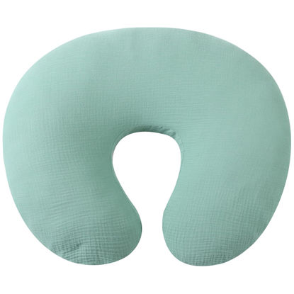 Picture of Muslin Nursing Pillow Cover Soft 100% Cotton Feeding Pillow Slipcover Fits Standard Infant Nursing Pillow or Positioner for Boy and Girl, Green