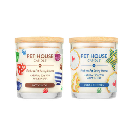 Picture of One Fur All, Pet House Candle-100% Plant-Based Wax Candle-Pet Odor Eliminator for Home-Non-Toxic and Eco-Friendly Scented Candles-Odor Eliminating Candle-(Pack of 2, Hot Cocoa/Sugar Cookies)