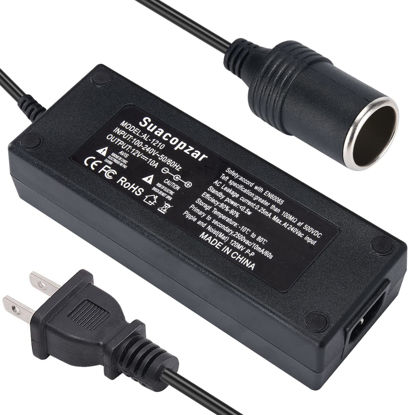 Picture of Suacopzar 12V 10A Car Power Adapter Female Auto Cigarette Lighter Plug, AC 100-240V to DC 12V 10A 120W Power Supply Adapter AC to DC Converter Transformer for Car Powered Device