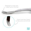 Picture of Bumkins Toddler Utensils, Kids Size Fork and Spoon Set, Silicone and Stainless-Steel Training Silverware, Angled Forks/Sporks for Self-Feeding, Children Hold Learning to Eat, 18 Months Up, Clay