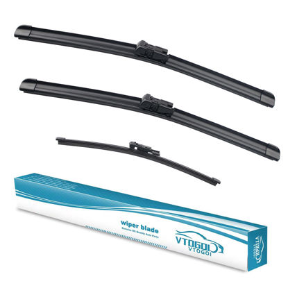 Picture of VTOGOI Wiper Blades With Rear Wiper Blades Set For 2018-2023 Land Rover Range Rover Velar,Automotive Replacement Windshield Wiper Blades, That Meet OEM Quality Easy DIY Install 26 "+19"+13"(Set of 3)