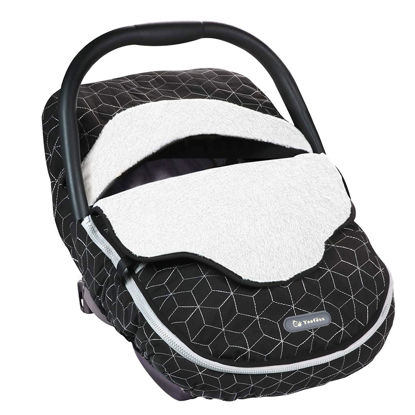 Picture of Yoofoss Baby Car Seat Cover Winter Carseat Canopies Cover to Protect Baby from Cold Wind, Super Warm Plush Fleece Baby Carrier Cover for Infant Boys Girls (Black)