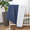 Picture of Lulu moon Muslin Baby Blanket - Cotton Quilt Blankets for Toddlers - Reversible Nursery Crib Blanket for Baby Boys and Girls 47"x47"(Blue)