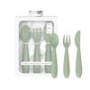 Picture of ezpz Happy Utensils - 24 Months+ (Sage) - BPA Free Toddler Utensils - Fork, Spoon and Knife for Toddlers and Preschoolers - Kids Utensils for Self-Feeding Development