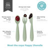 Picture of ezpz Happy Utensils - 24 Months+ (Sage) - BPA Free Toddler Utensils - Fork, Spoon and Knife for Toddlers and Preschoolers - Kids Utensils for Self-Feeding Development