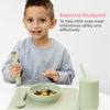 Picture of ezpz Happy Utensils - 24 Months+ (Sage) - BPA Free Toddler Utensils - Fork, Spoon and Knife for Toddlers and Preschoolers - Kids Utensils for Self-Feeding Development