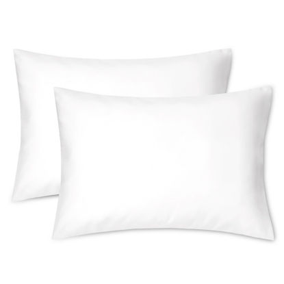 Picture of EXQ Home Toddler Pillowcases Zippered 13x18 Travel Pillow Case Set of 2, Small Pillow Case Fits Baby Pillow Sized 12x16, 13x18, Kids Pillowcases 2 Pack Machine Washable (White)
